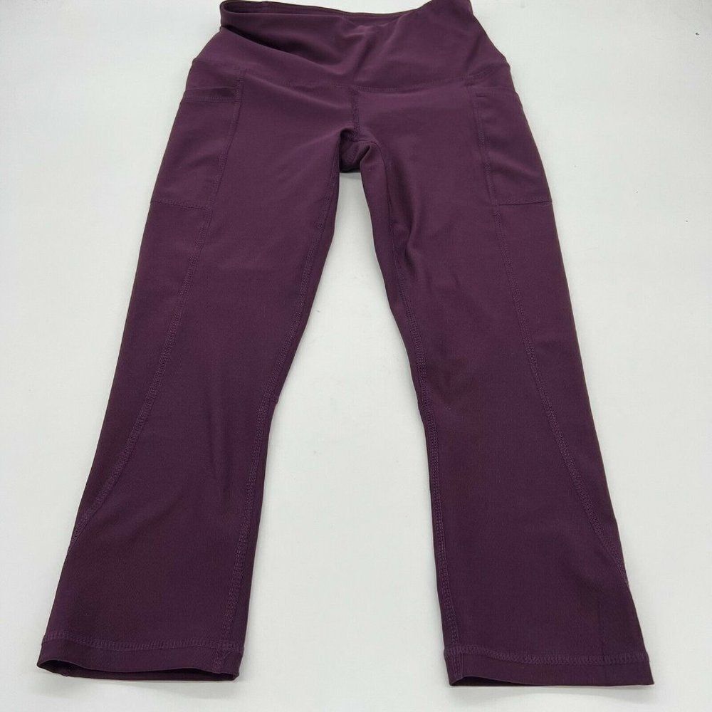 Reebok Purple Ankle length Leggings side & back pockets XS